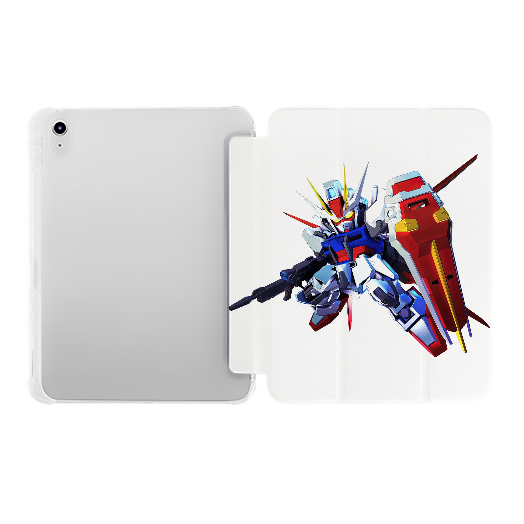 （画像用） 機動戦士ガンダム Mobile Suit Gundam IPad ケース ペン収納付き 三つ折りスタンド PUレザー×シリコン 対応機種9.5/10.5/10.9インチ